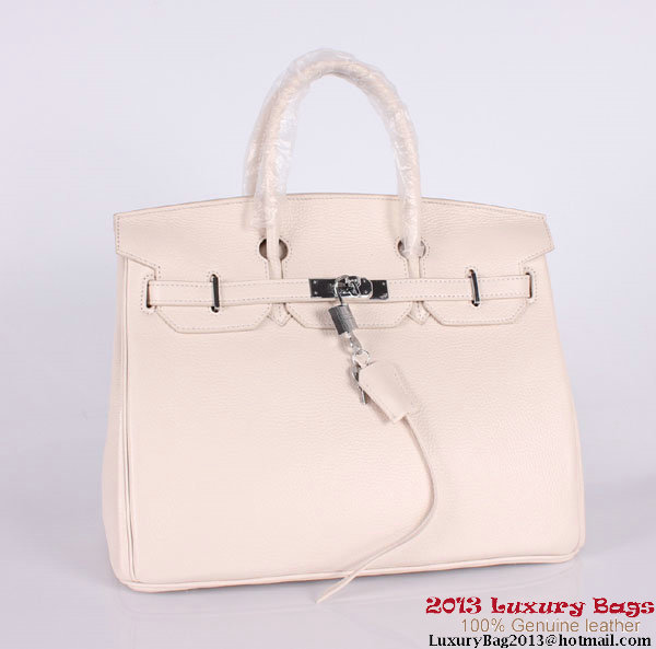 Hermes Birkin 35CM Tote Bag Clemence Leather H-35 OffWhite