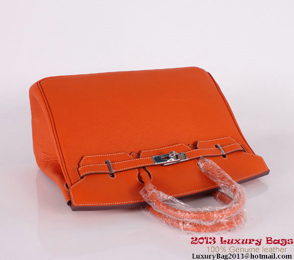 Hermes Birkin 35CM Tote Bag Clemence Leather H-35 Orange
