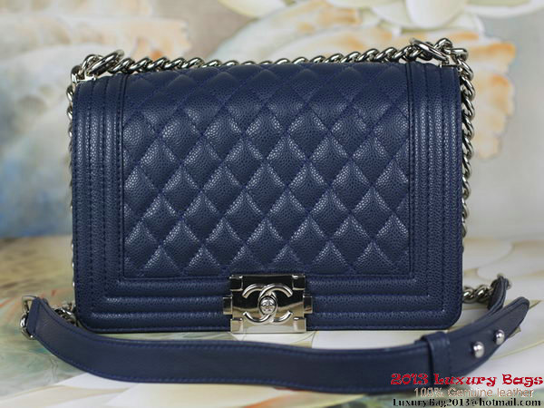 2013 Boy Chanel Flap Shoulder Bag Classic Cannage Patterns A67025 RoyalBlue