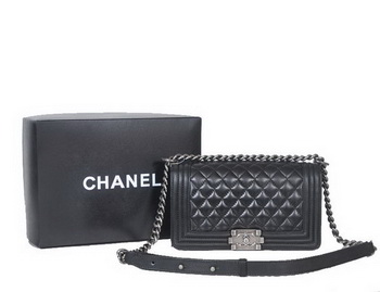 2013 Boy Chanel Flap Shoulder Bag Sheepskin Leather A37003 Black