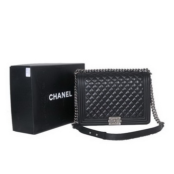 2013 Boy Chanel Flap Shoulder Bag Sheepskin Leather A37005 Black