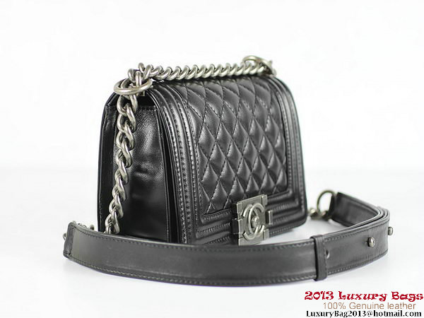 2013 Boy Chanel Flap Shoulder Bag Sheepskin Leather A67024 Black