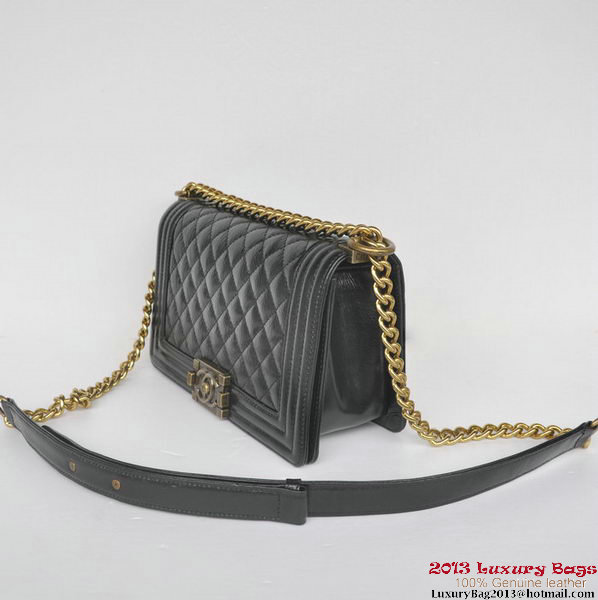 Boy Chanel Flap Shoulder Bag Iridescent Leather A67086 Black