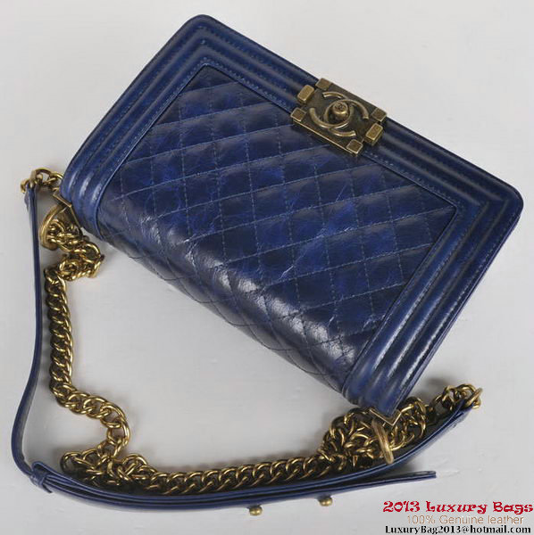 Boy Chanel Flap Shoulder Bag Iridescent Leather A67086 Blue