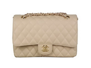 Chanel 2.55 Series Classic Flap Bag Original Cannage Patterns Leather Apricot
