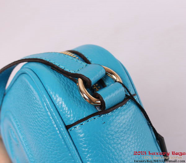 Gucci 308364 Soho Calf Leather Disco Bag Blue