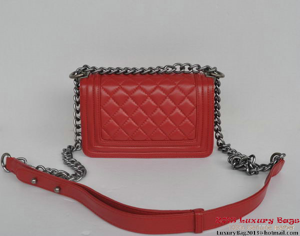 Boy Chanel Small Flap Shoulder Bag Sheepskin Leather A67086 Red
