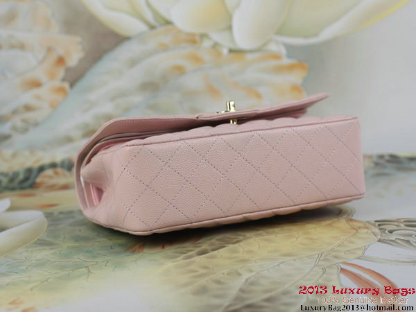 Chanel 2.55 Series Classic Flap Bag Original Cannage Patterns Leather Pink
