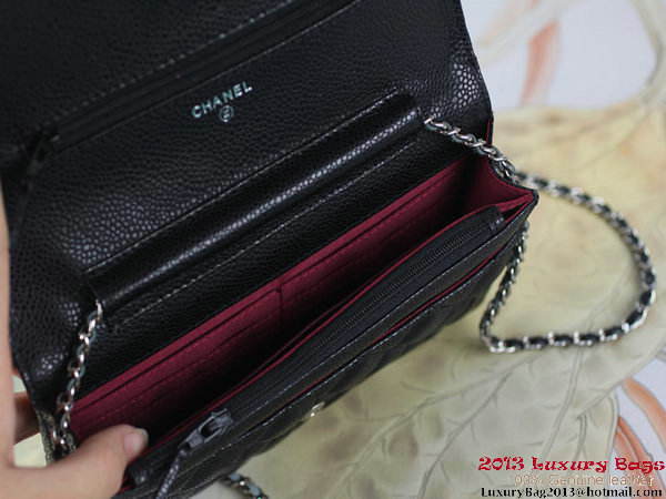Chanel A33814 Original Cannage Leather mini Flap Bag Black