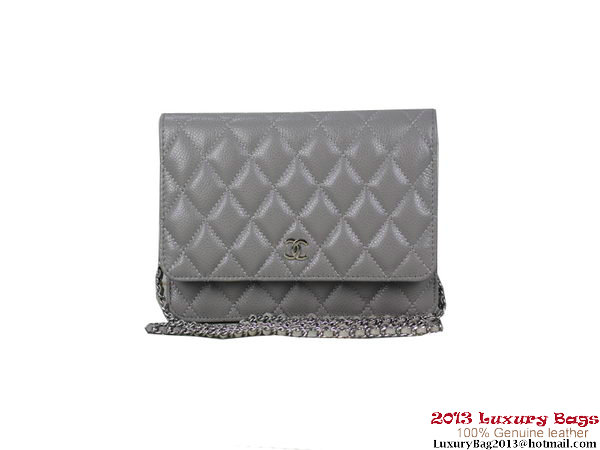 Chanel A33814 Original Cannage Leather mini Flap Bag Grey