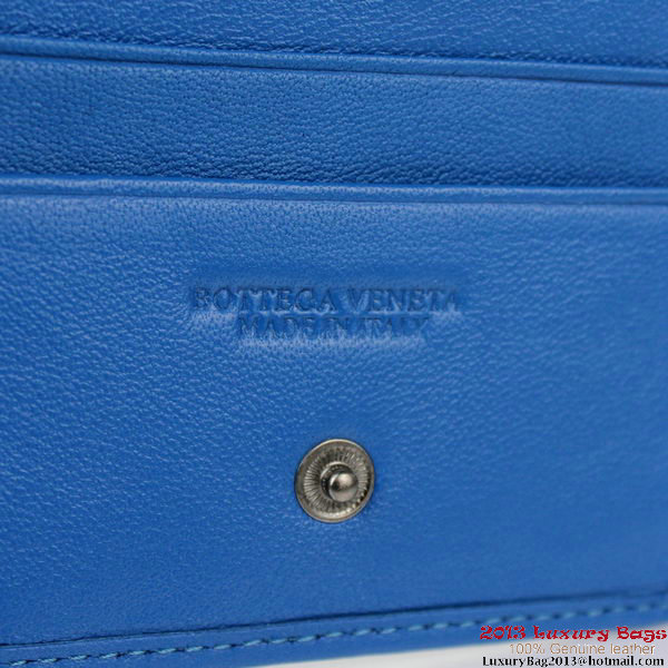 Bottega Veneta Intrecciato Light Calf Card Case BV188 Blue