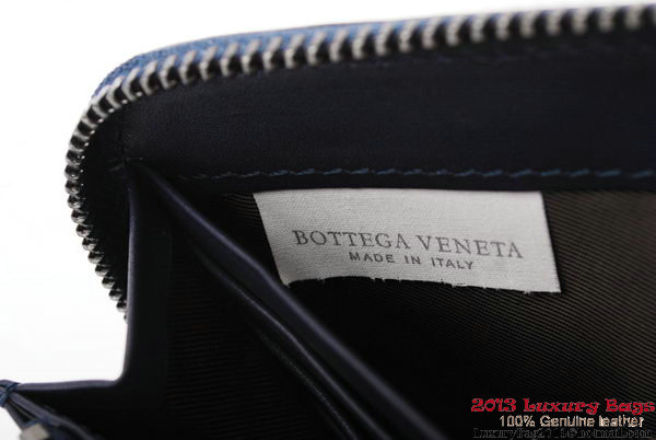 Bottega Veneta Intrecciato Nappa Zippy Wallet BV1571 Blue