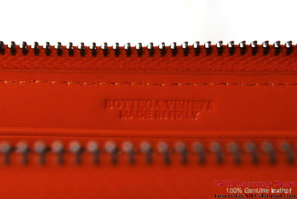 Bottega Veneta Intrecciato Nappa Zippy Wallet BV1571 Orange