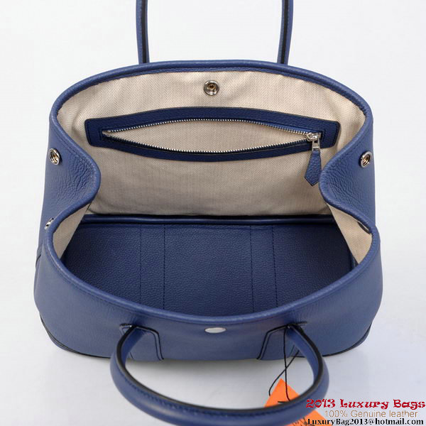 Hermes Garden Party 30CM Bag Calf Leather A1288 Blue