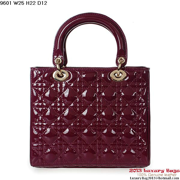 Lady Dior Bag mini Bag Patent Leather D9601 Purple