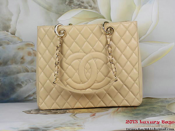 Chanel A50995 Apricot Original Cannage Leather Shoulder Bag Gold