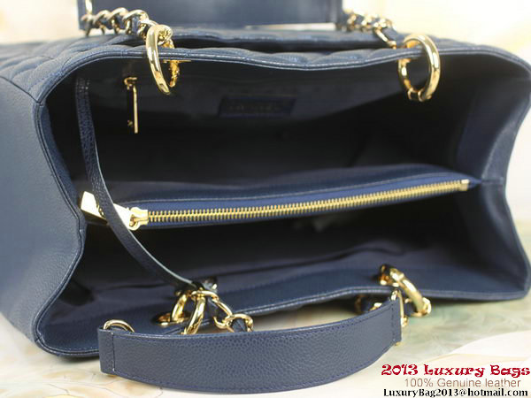 Chanel A50995 RoyalBlue Original Cannage Leather Shoulder Bag Gold