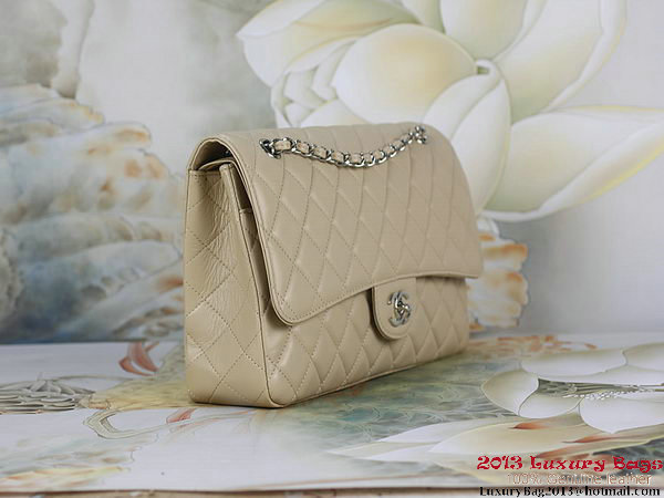 Chanel Classic Flap Bag 1113 Apricot Sheepskin Leather Silver