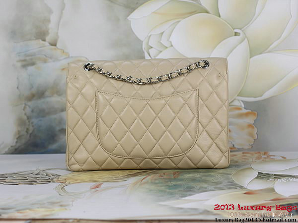 Chanel Classic Flap Bag 1113 Apricot Sheepskin Leather Silver