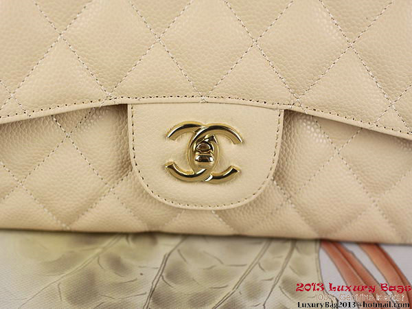 Chanel Classic Flap Bag Apricot Original Cannage Patterns Leather Gold