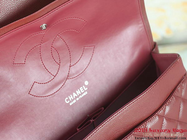 Chanel Classic Flap Bag Bordeaux Original Cannage Patterns Leather Gold
