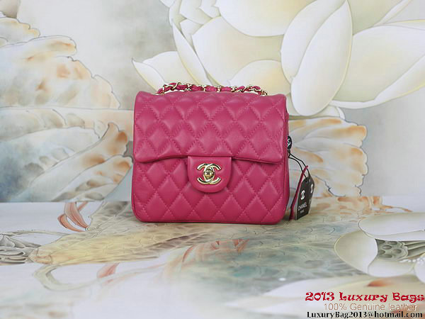 Chanel mini Classic Flap Bag Rose Sheepskin 1115 Gold
