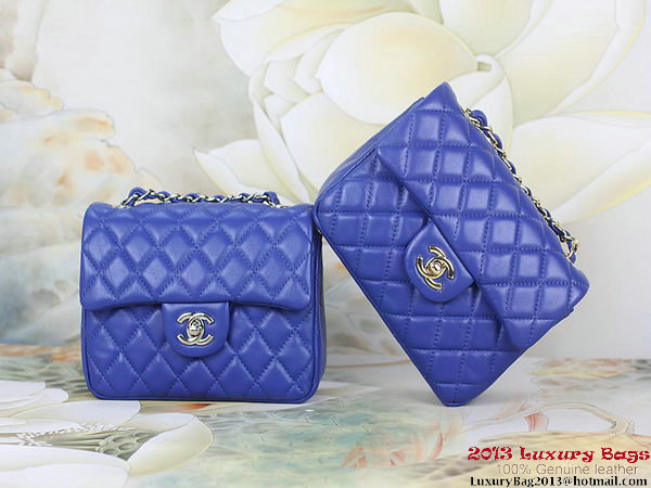 Chanel 1115 mini Classic Flap Bag Sheepskin Leather Blue