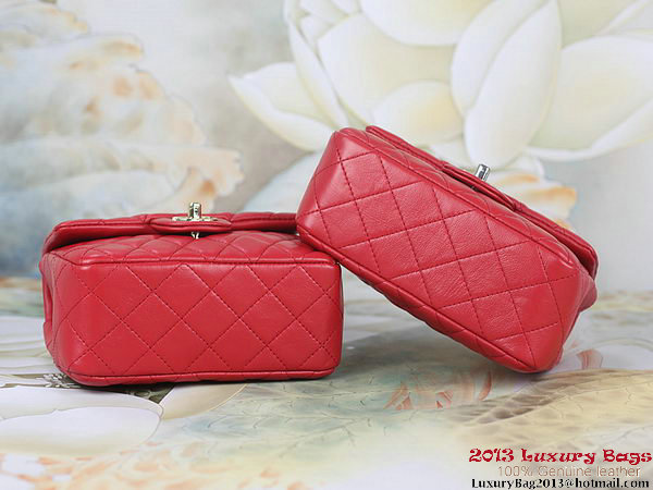 Chanel 1115 mini Classic Flap Bag Sheepskin Leather Red
