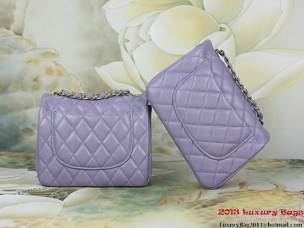 Chanel 1115 mini Classic Flap Bag Sheepskin Leather Violet
