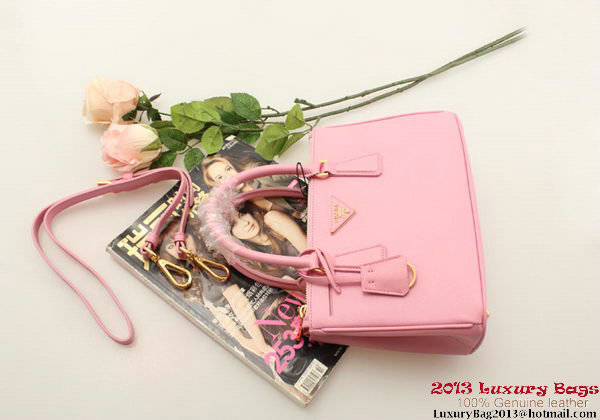 Prada BN2316 Pink Saffiano Calfskin Leather Small Bag
