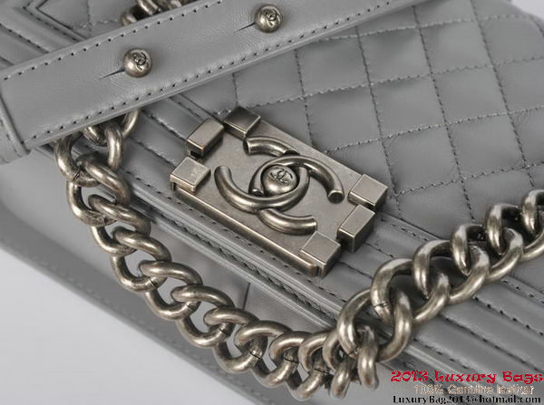 Boy Chanel Flap Shoulder Bag Original Sheepskin Leather A67086 Gray