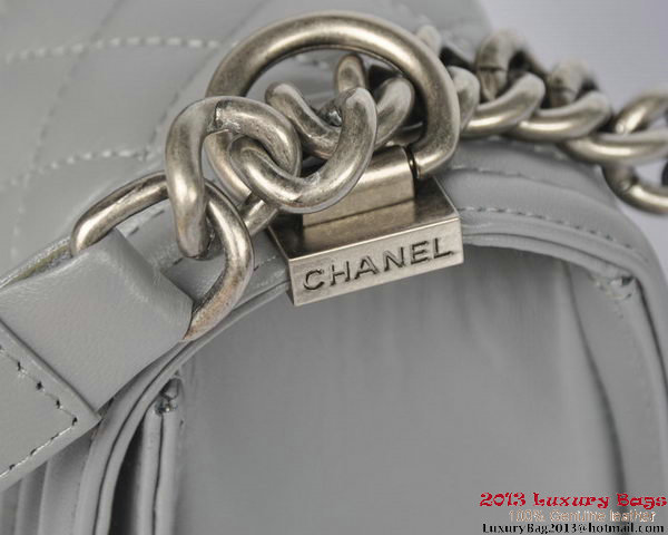 Boy Chanel Flap Shoulder Bag Original Sheepskin Leather A67086 Gray