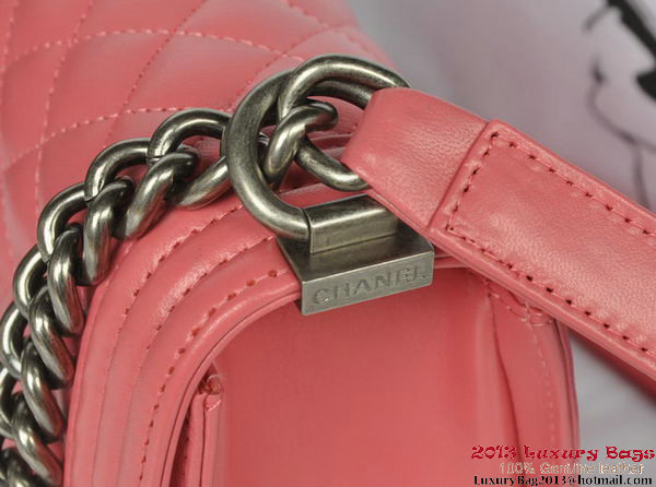 Boy Chanel Flap Shoulder Bag Original Sheepskin Leather A67086 Light Red
