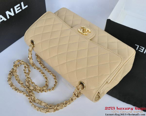 Chanel 2.55 Series Flap Bag Original Caviar Leather A1112 Apricot