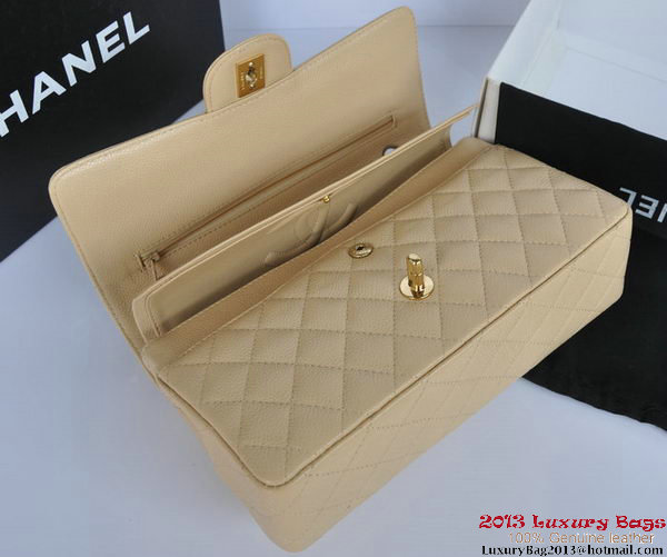 Chanel 2.55 Series Flap Bag Original Caviar Leather A1112 Apricot