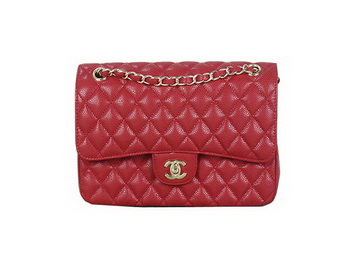 Chanel 2.55 Series Flap Bag Red Original Cannage Patterns Leather A1112 Gold
