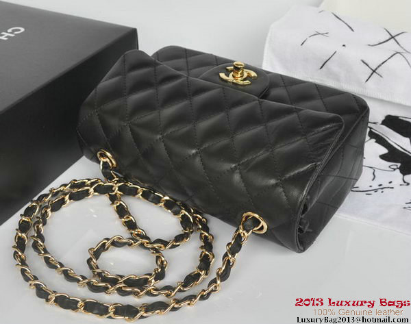 Chanel Classic Flap Bags Black Original Sheepskin Leather A1116 Gold