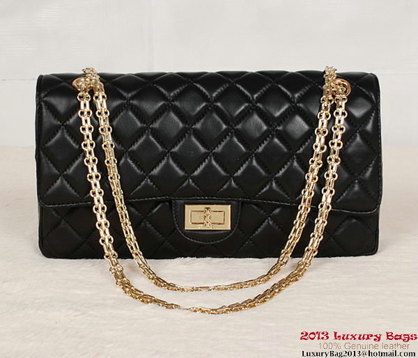 Chanel 1113 Classic Flap Bag Black Sheepskin Gold
