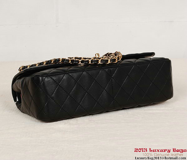 Chanel Classic Flap Bag 1113 Black Sheepskin Gold