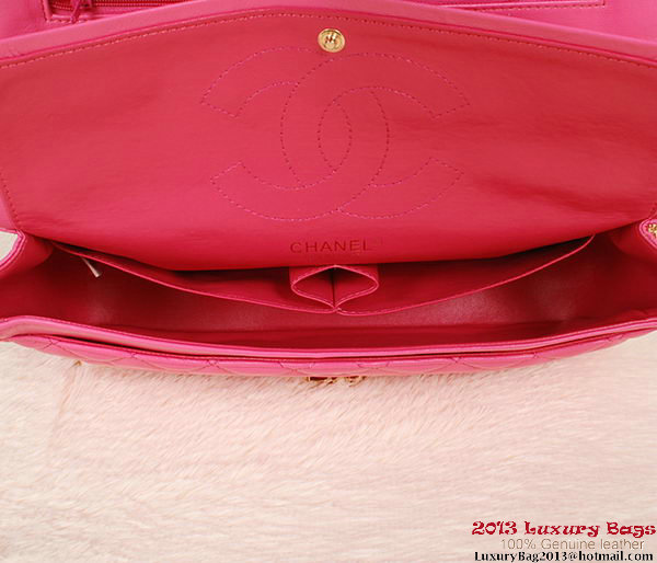 Chanel 1113 Classic Flap Bag Rose Sheepskin Gold