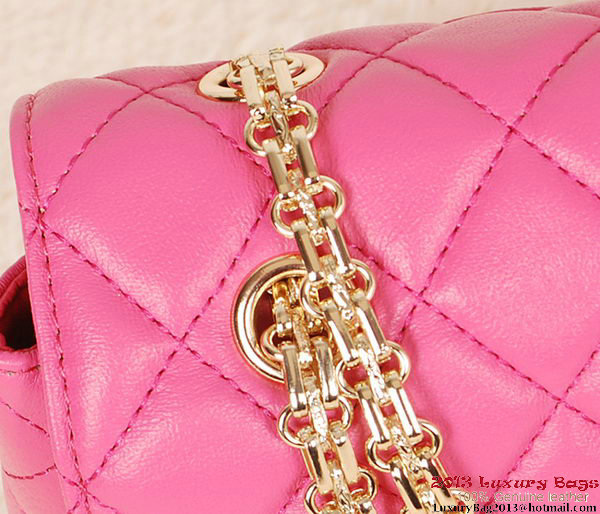Chanel 1113 Classic Flap Bag Rose Sheepskin Gold