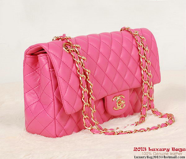 Chanel 2.55 Series Bag Rose Sheepskin Leather 1112 Gold