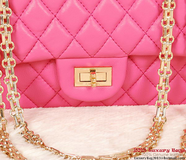 Chanel Classic 2.55 Series Bag Rose Sheepskin Leather 1112 Gold