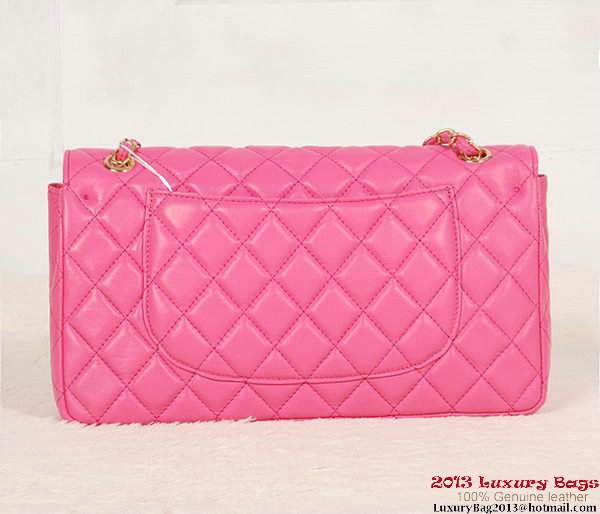 Chanel Classic Flap Bag 1113 Rose Sheepskin Gold