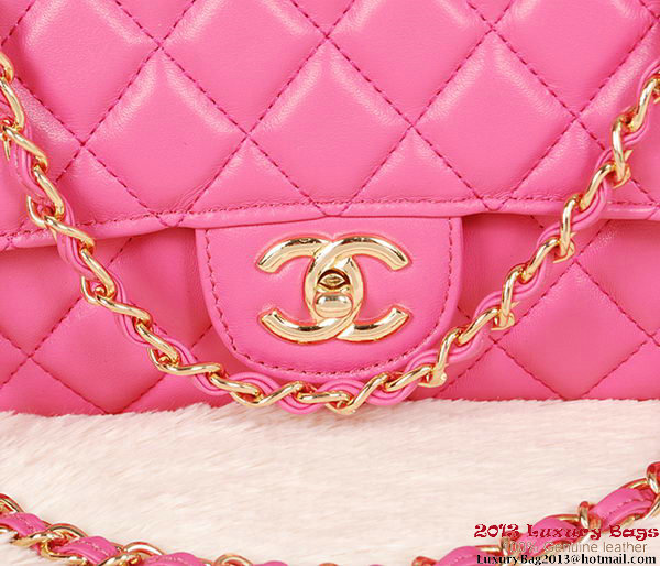 Chanel Classic Flap Bag 1113 Rose Sheepskin Gold