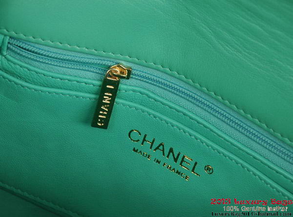 Chanel Classic Flap Bags Green Original Sheepskin Leather A1116 Gold