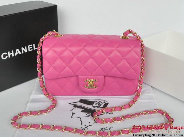 Chanel Classic Flap Bags Rose Original Sheepskin Leather A1116 Gold