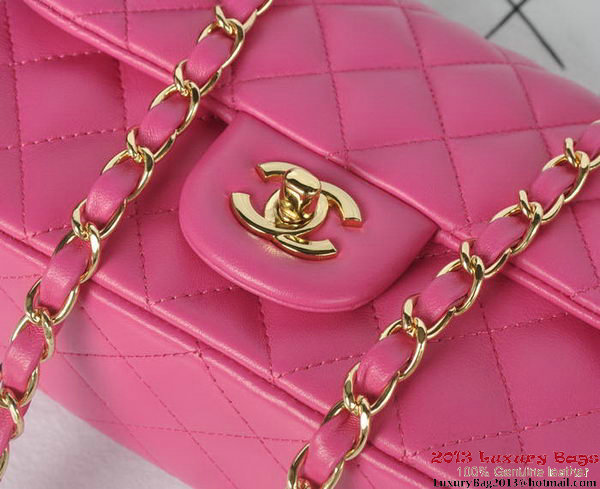 Chanel Classic Flap Bags Rose Original Sheepskin Leather A1116 Gold