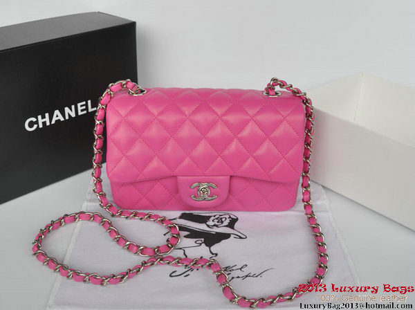 Chanel Classic Flap Bags Rose Original Sheepskin Leather A1116 Silver