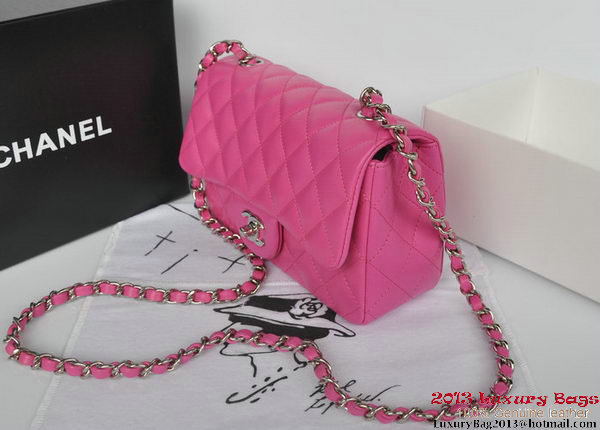 Chanel Classic Flap Bags Rose Original Sheepskin Leather A1116 Silver
